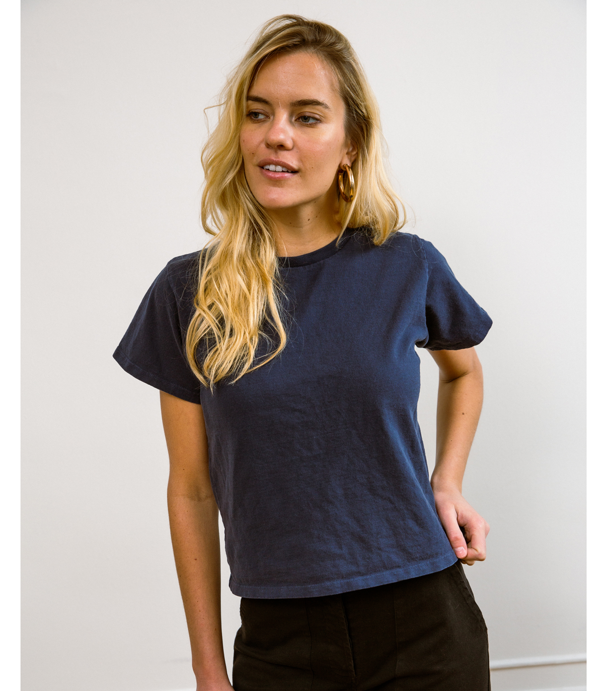 Loup - Hutton Boxy Fitted Tee - Navy -