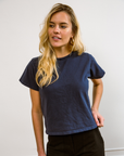 Hutton Boxy Fitted Tee - Navy