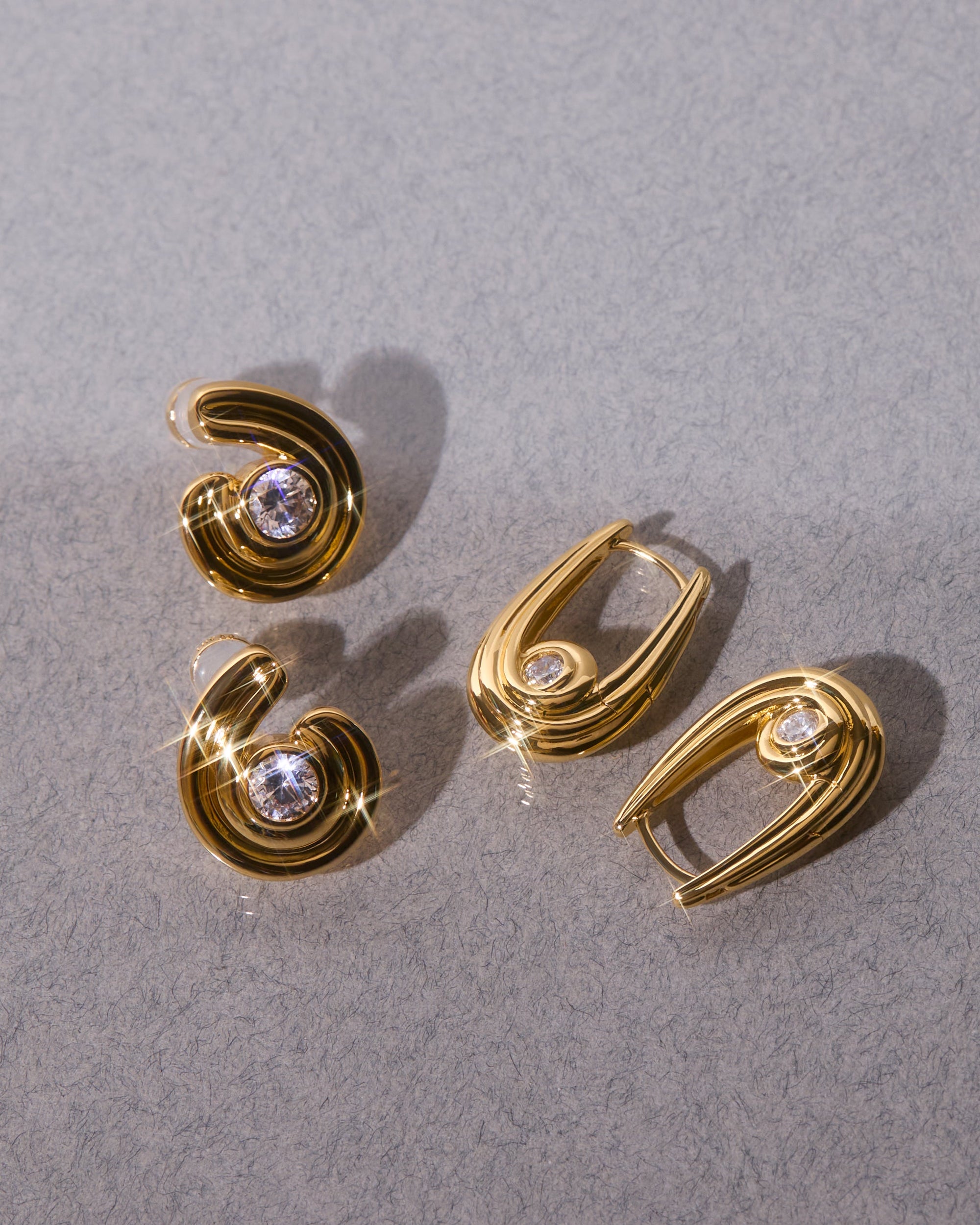 Luv Aj - Wave Bezel Hoops -