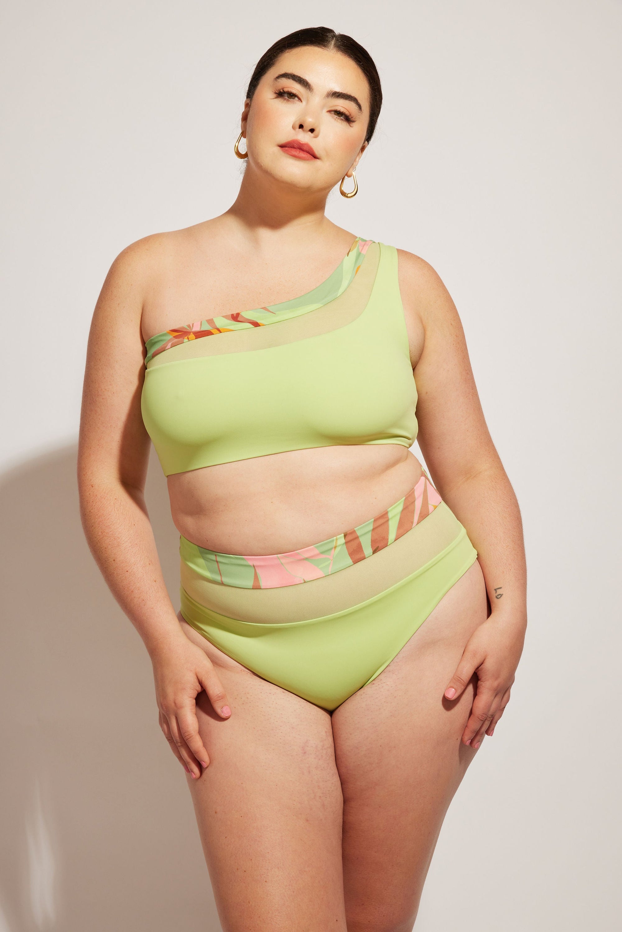 Nomads Swimwear - Bay Top II - Avocado/Birds of Paradise -