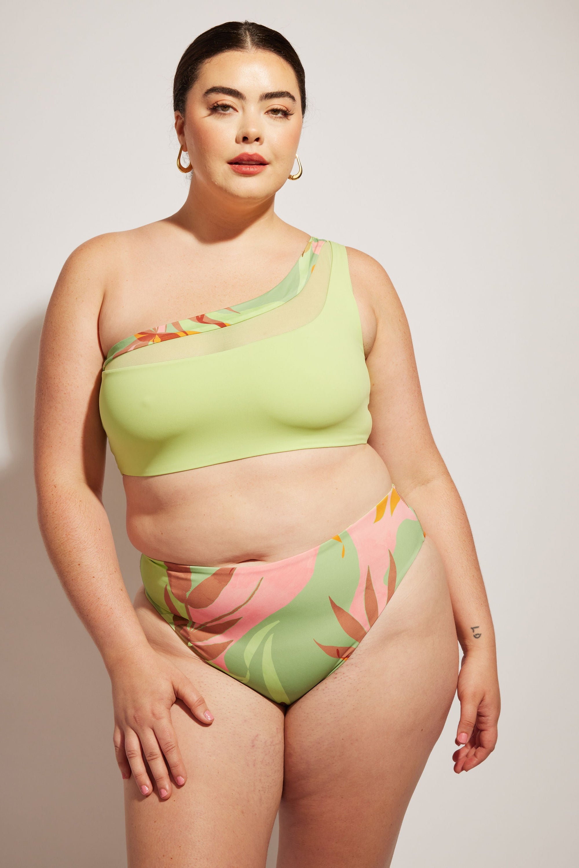 Nomads Swimwear - Bay Top II - Avocado/Birds of Paradise -