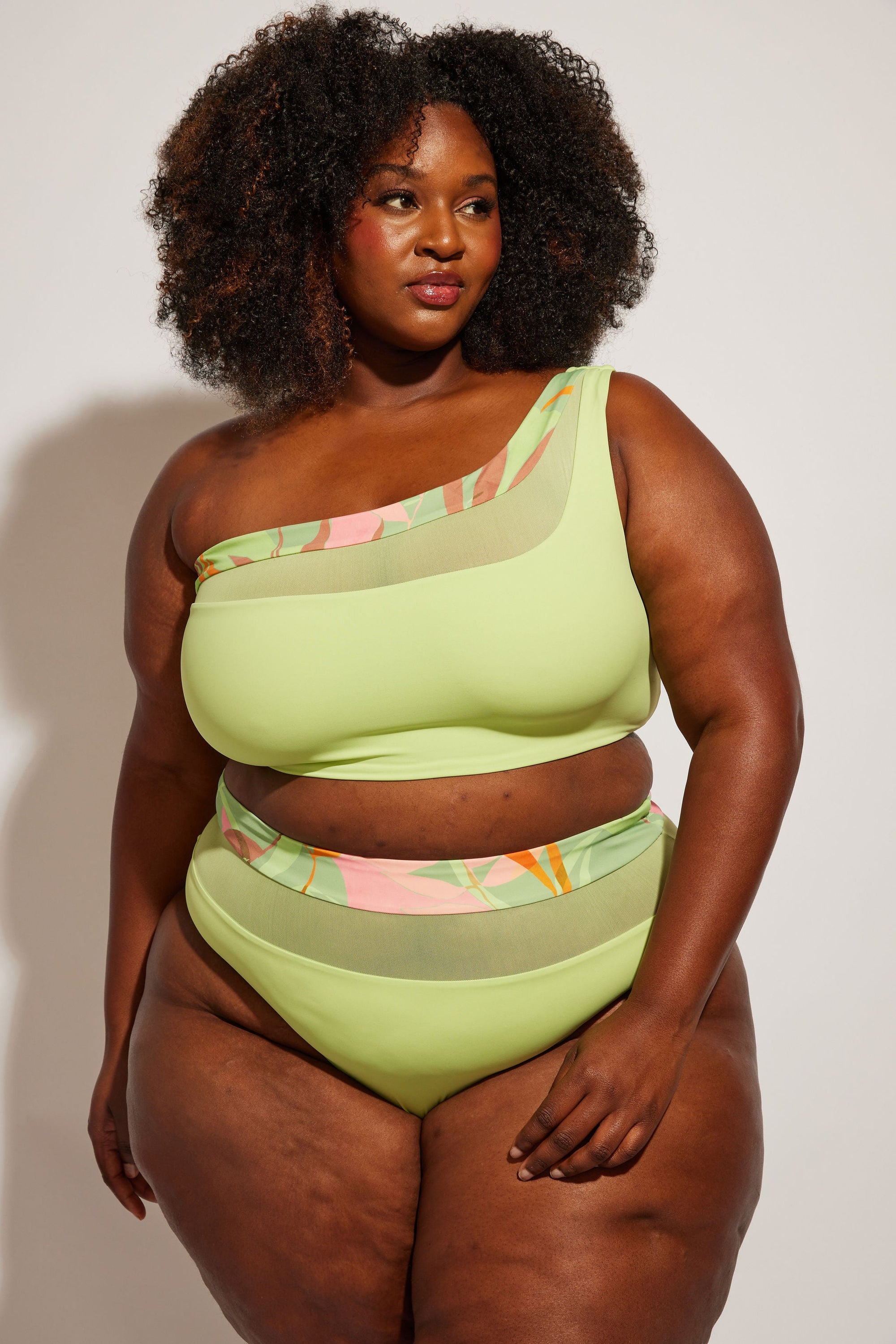 Nomads Swimwear - Bay Top II - Avocado/Birds of Paradise -