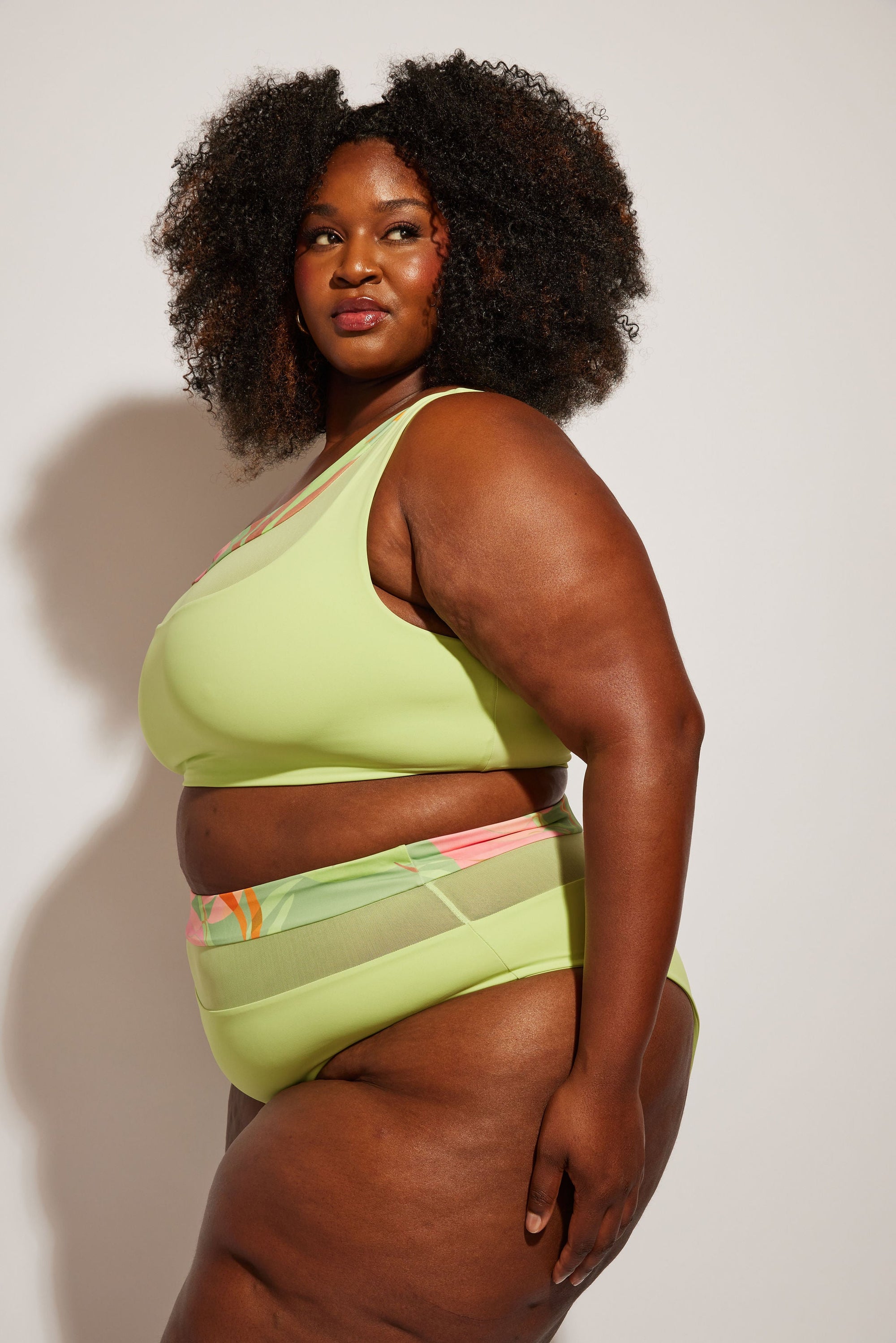 Nomads Swimwear - Bay Top II - Avocado/Birds of Paradise -