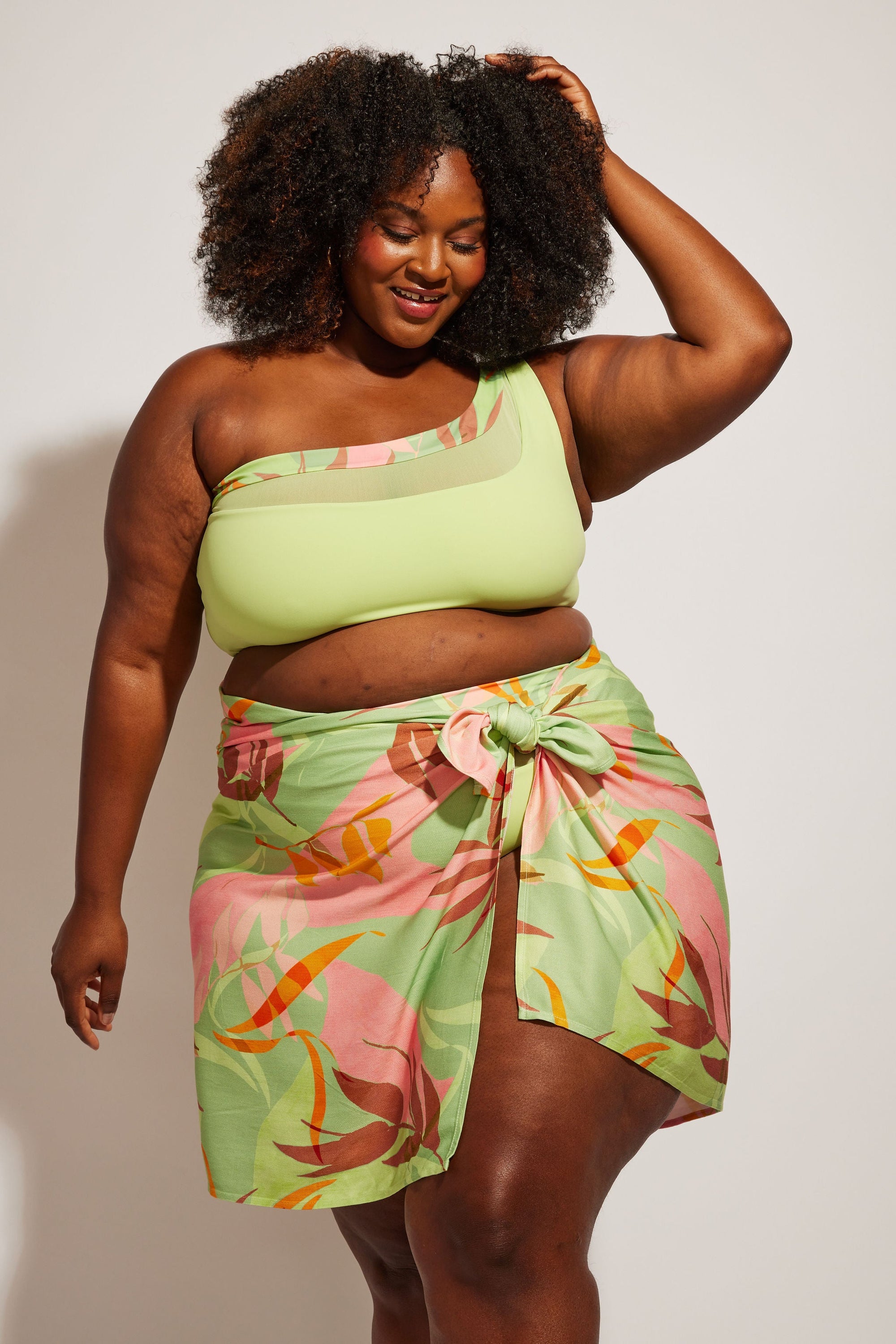 Nomads Swimwear - Bay Top II - Avocado/Birds of Paradise -