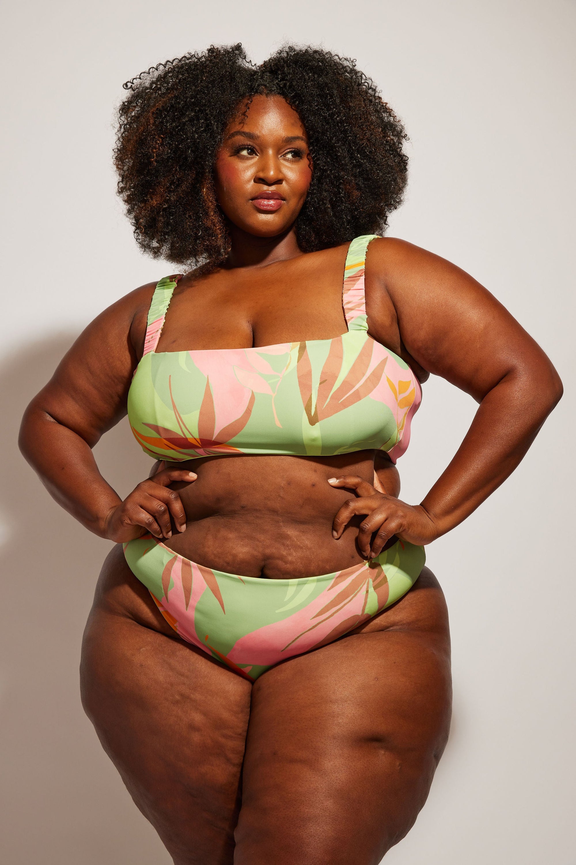 Nomads Swimwear - Current Top II - Avocado/Birds of Paradise -