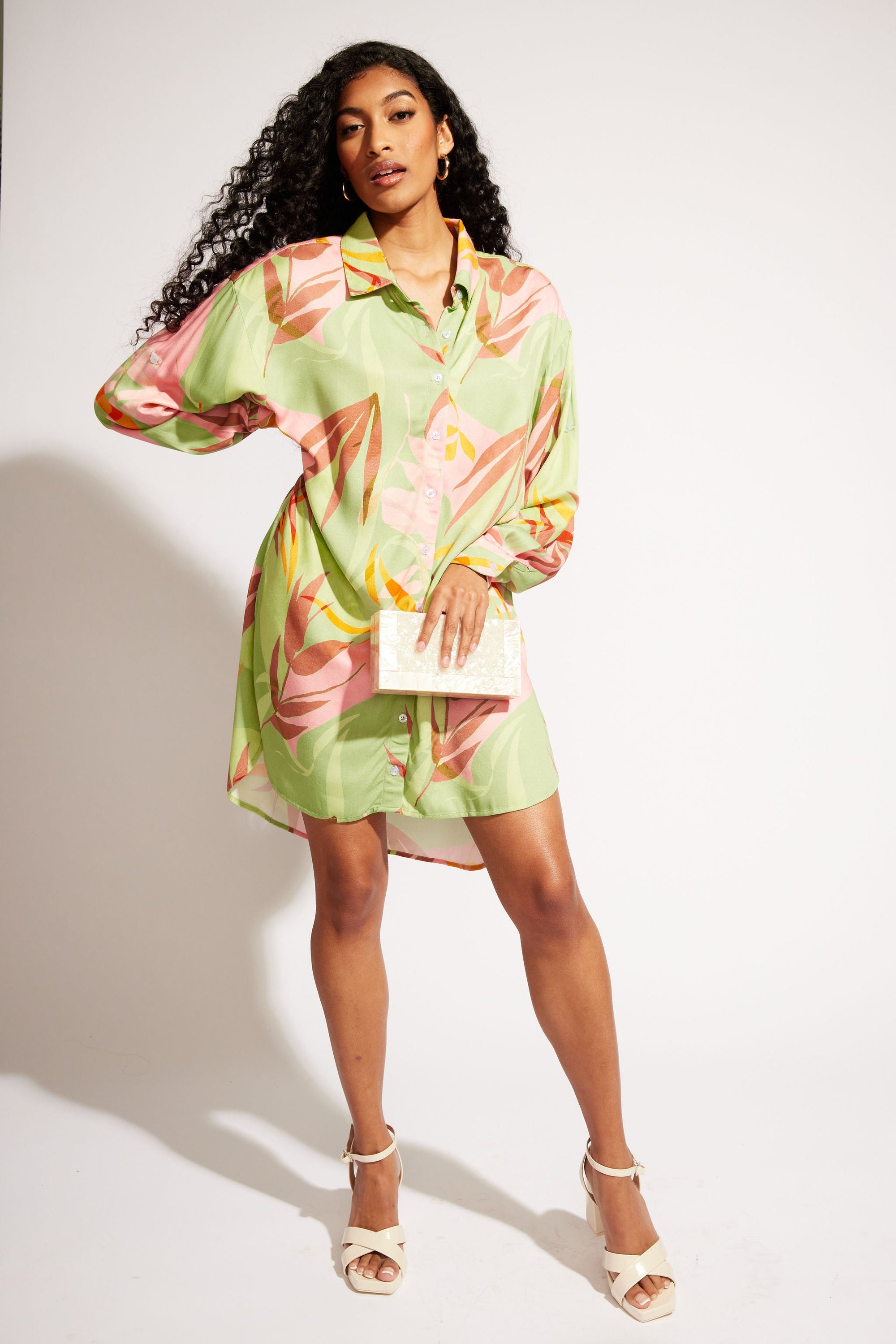 Nomads Swimwear - Sol Button-Up Shirt Dress - Birds of Paradise -