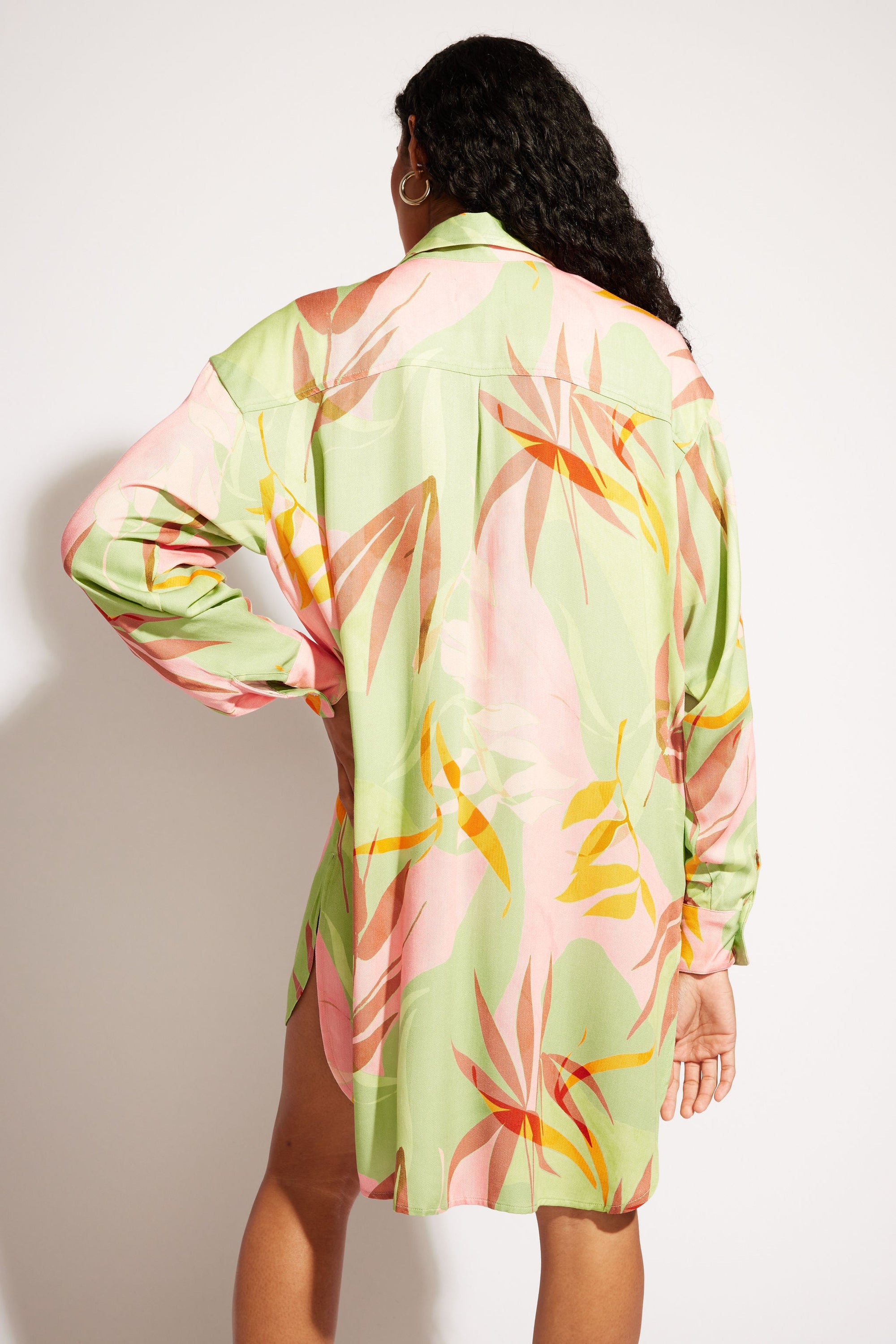 Nomads Swimwear - Sol Button-Up Shirt Dress - Birds of Paradise -