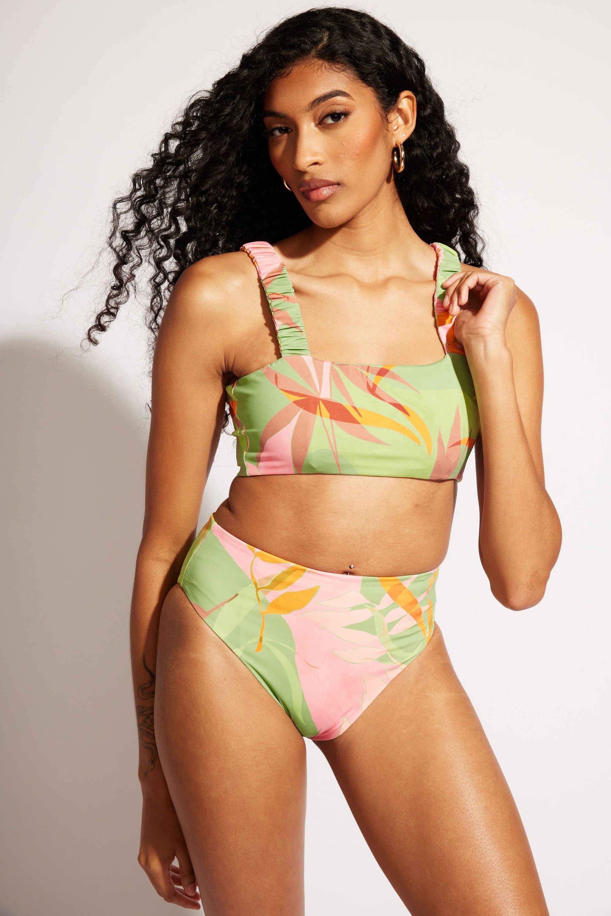 Nomads Swimwear - Current Top II - Avocado/Birds of Paradise -