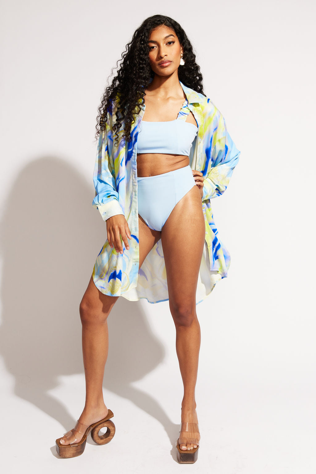 Nomads Swimwear - Sol Button-Up Shirt Dress - Geode -