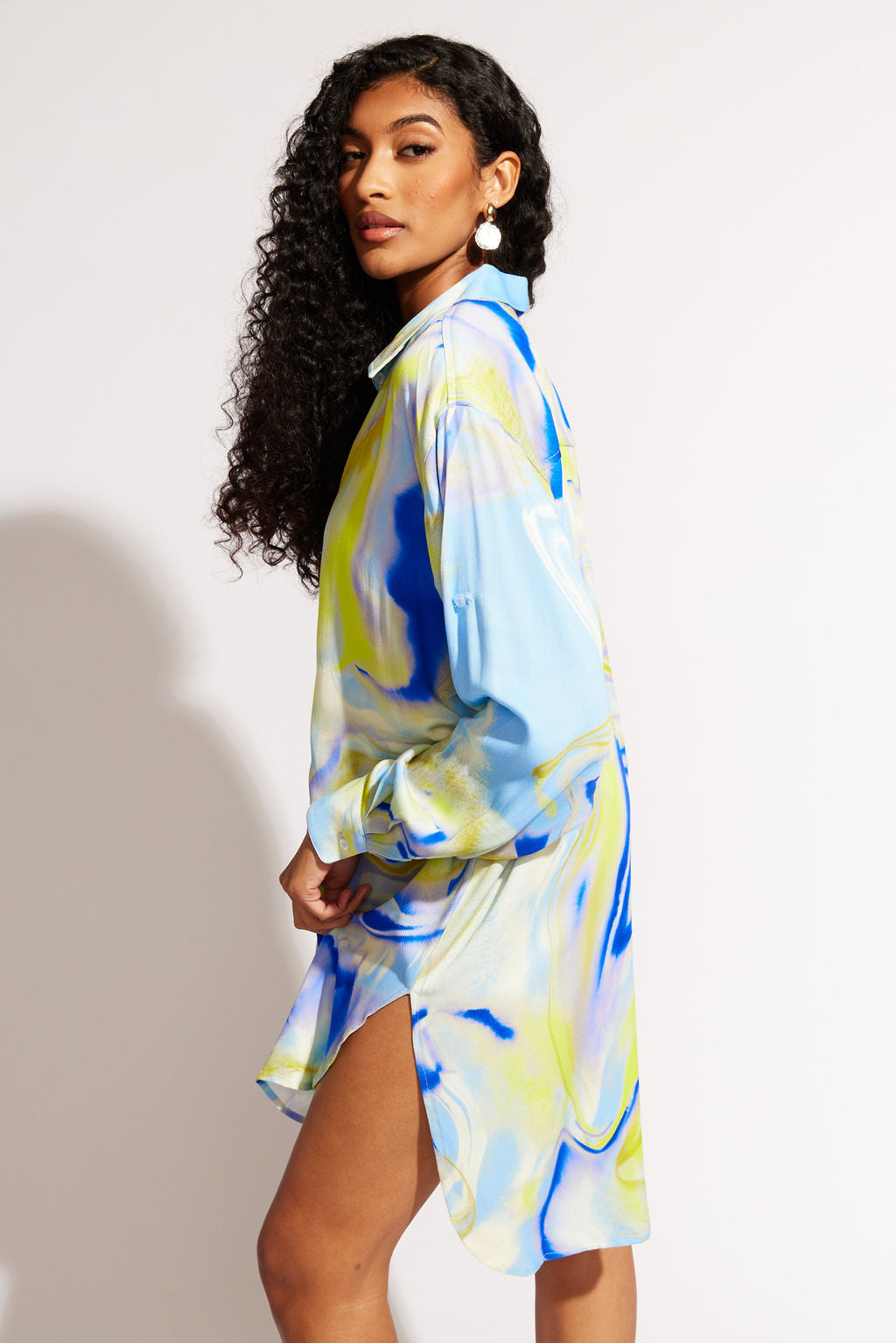 Nomads Swimwear - Sol Button-Up Shirt Dress - Geode -