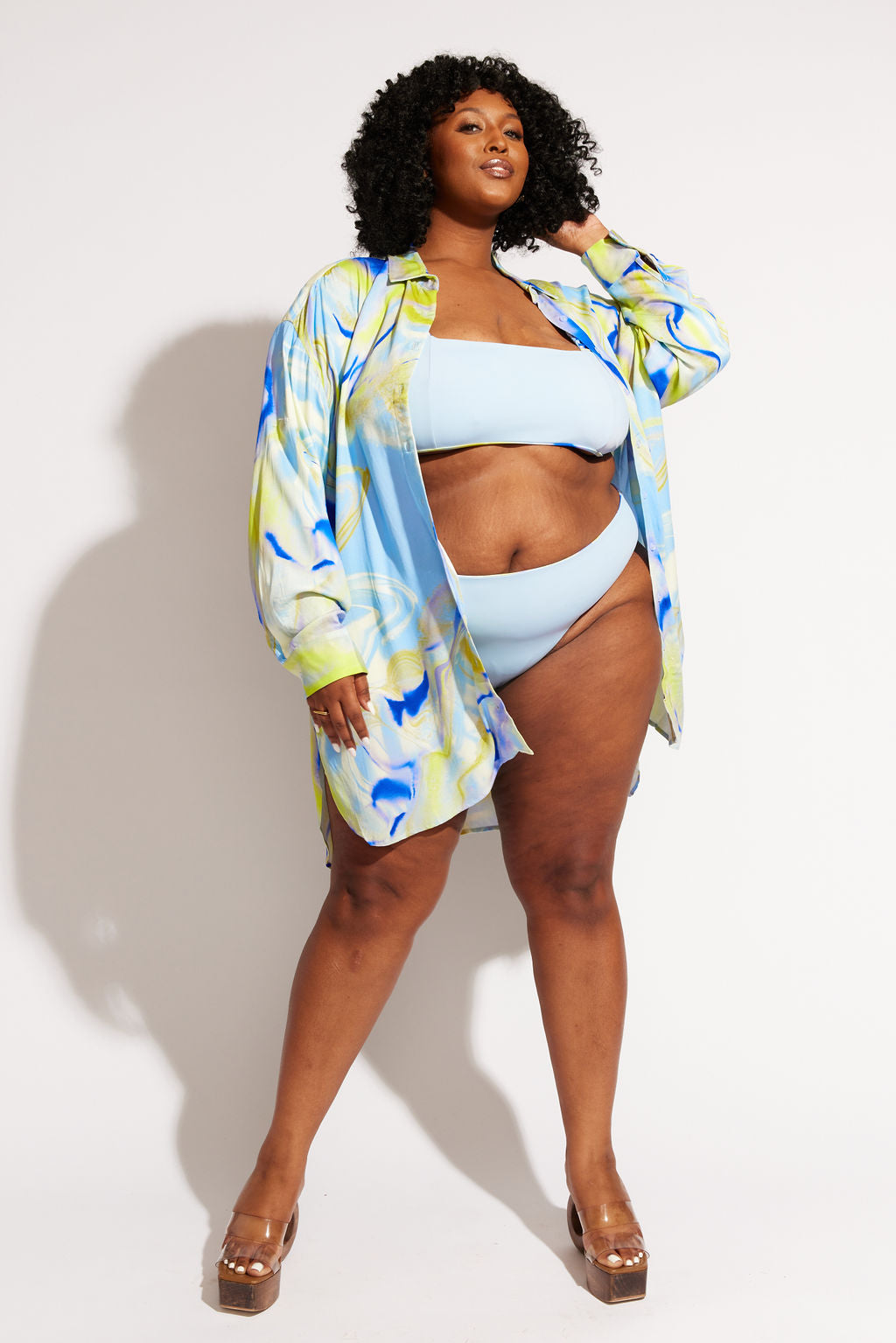 Nomads Swimwear - Sol Button-Up Shirt Dress - Geode -