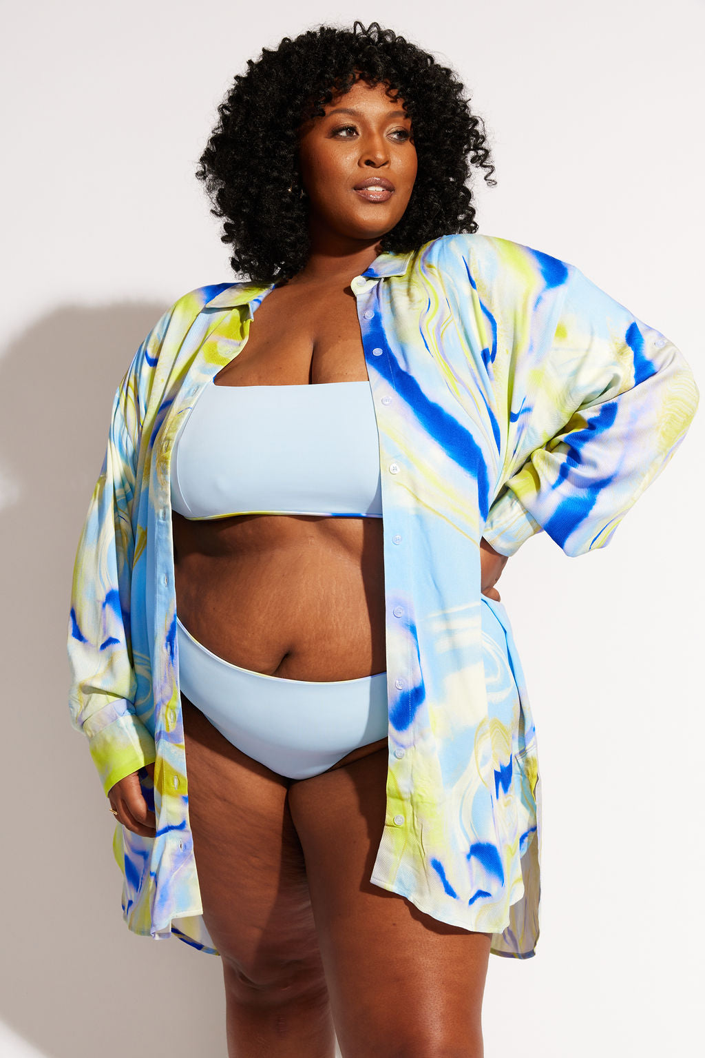Nomads Swimwear - Sol Button-Up Shirt Dress - Geode -