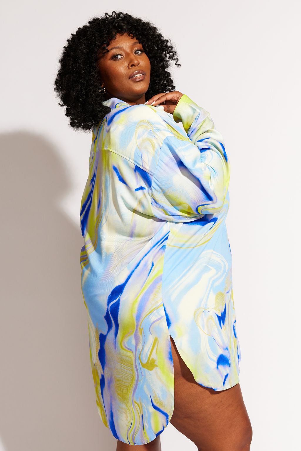 Nomads Swimwear - Sol Button-Up Shirt Dress - Geode -