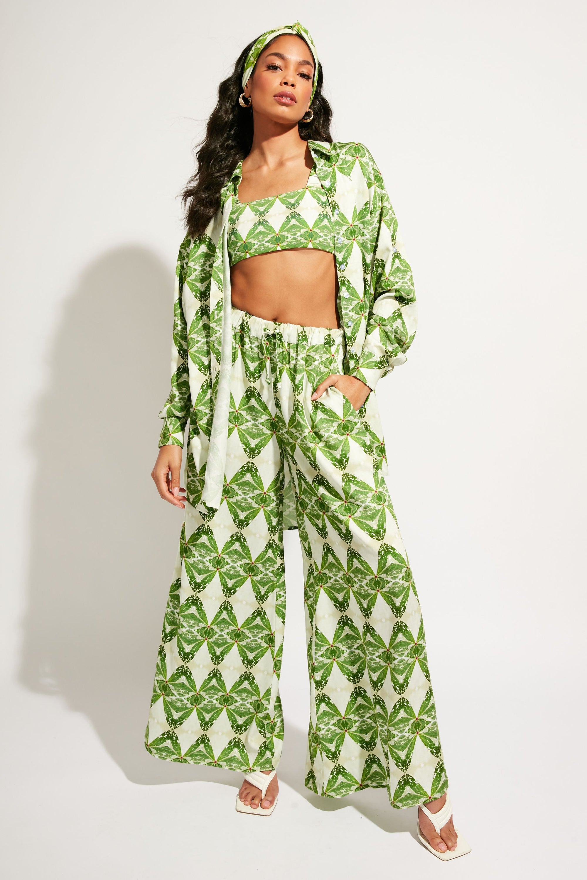 Nomads Swimwear - Sol Button-Up Shirt Dress - Pothos -