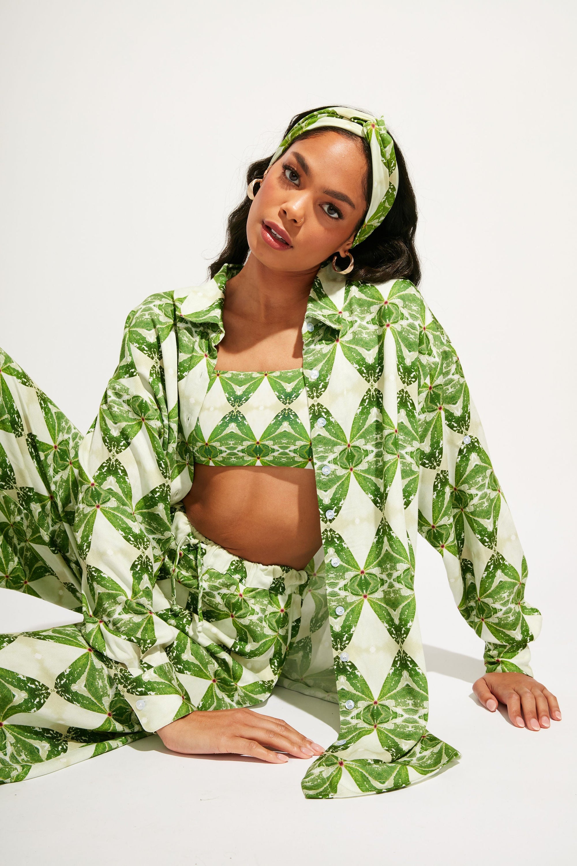 Nomads Swimwear - Sol Button-Up Shirt Dress - Pothos -