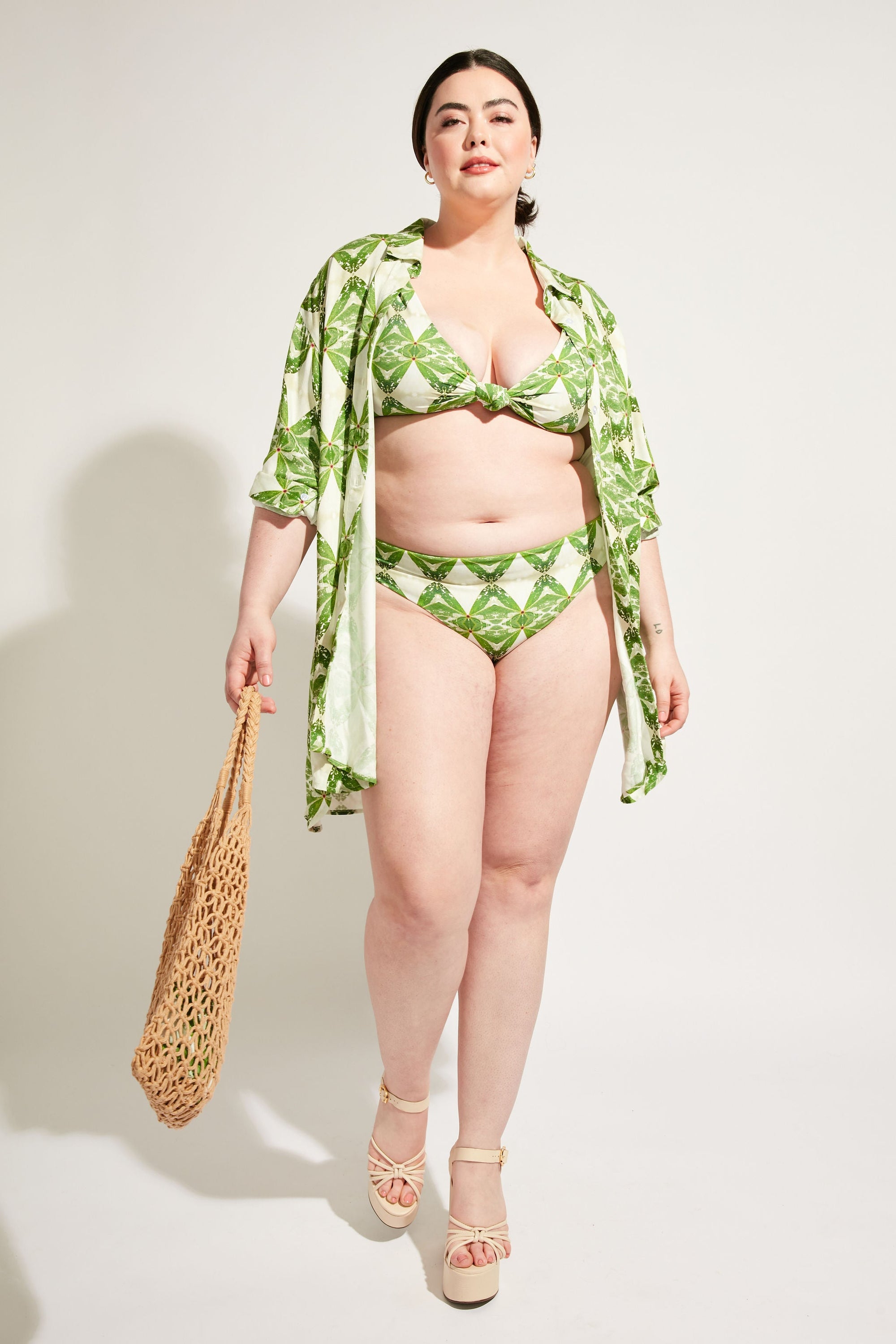 Nomads Swimwear - Sol Button-Up Shirt Dress - Pothos -