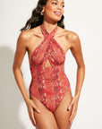 Nomads Swimwear - Isle One Piece - Iguana/Merlot -