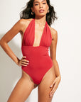 Nomads Swimwear - Isle One Piece - Iguana/Merlot -