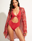 Nomads Swimwear - Sol Button-Up Shirt Dress - Iguana -