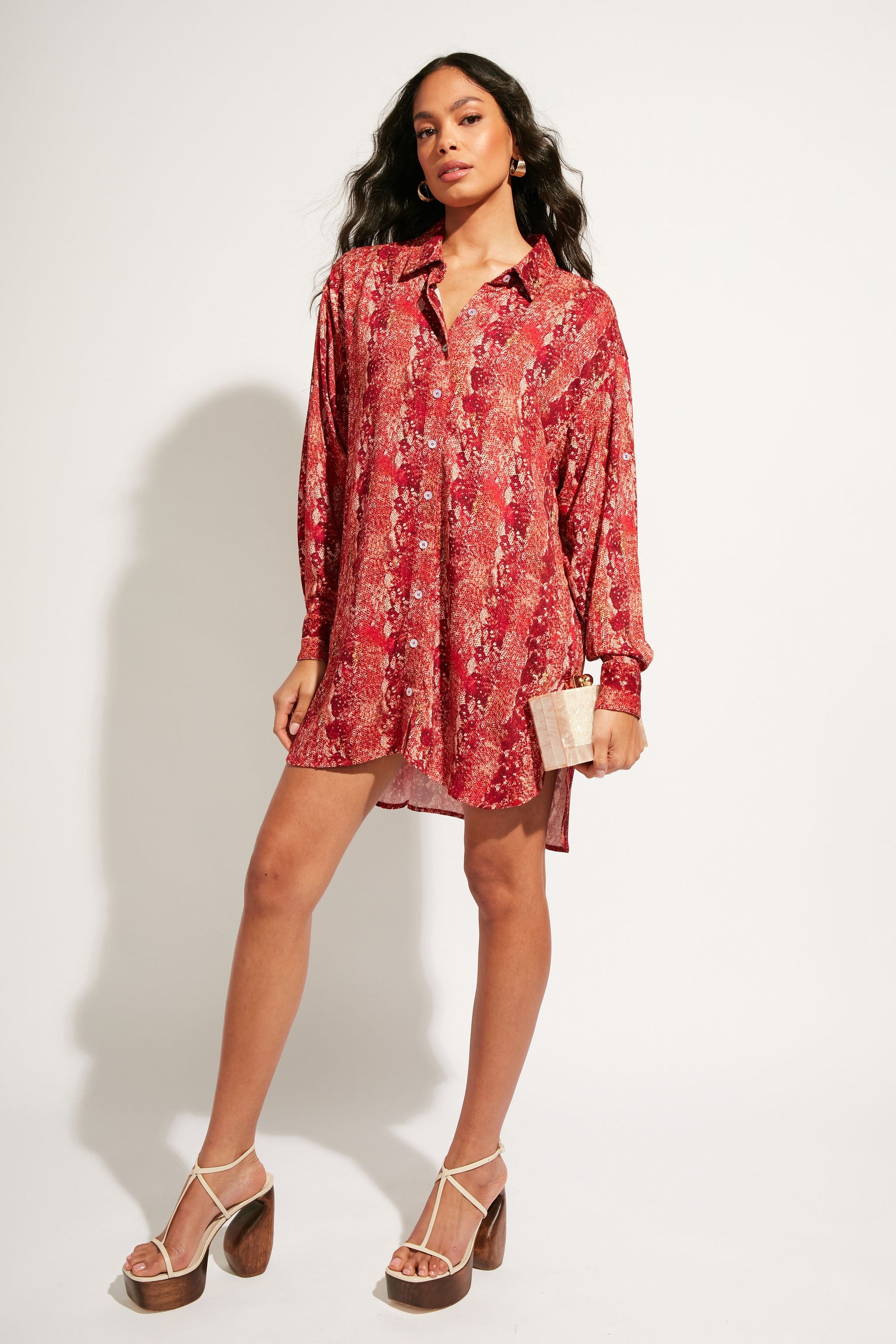 Nomads Swimwear - Sol Button-Up Shirt Dress - Iguana -
