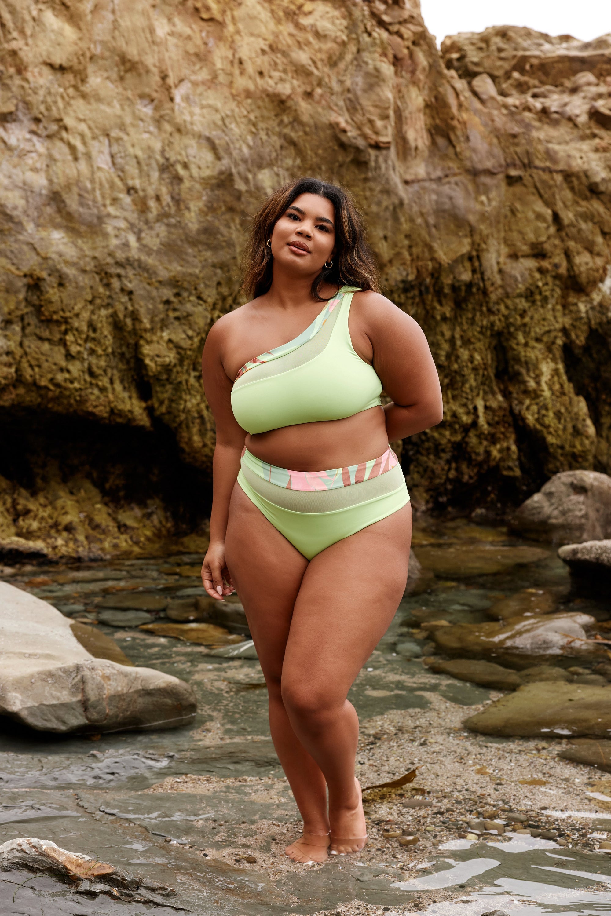 Nomads Swimwear - Bay Top II - Avocado/Birds of Paradise -