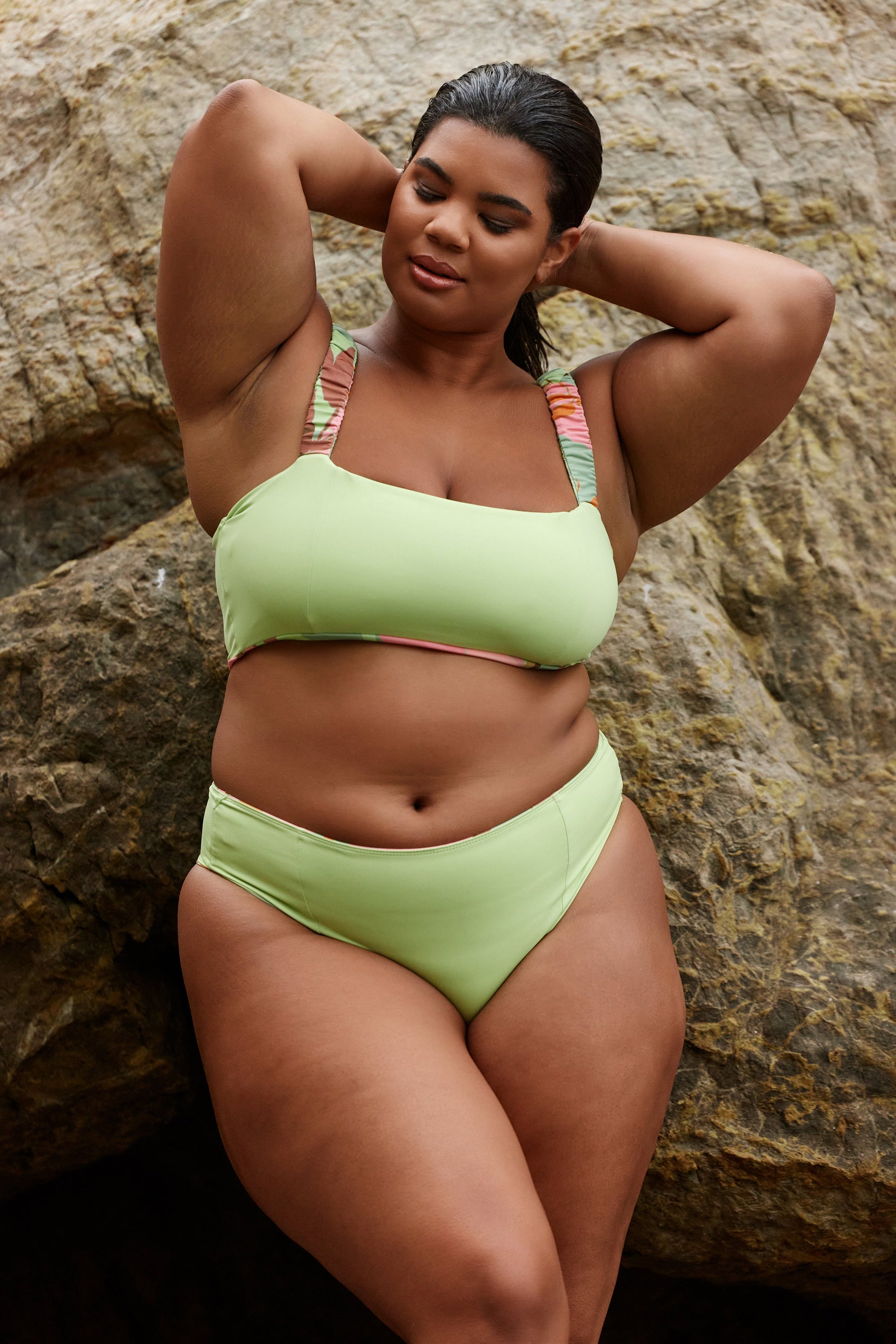 Nomads Swimwear - Current Top II - Avocado/Birds of Paradise -