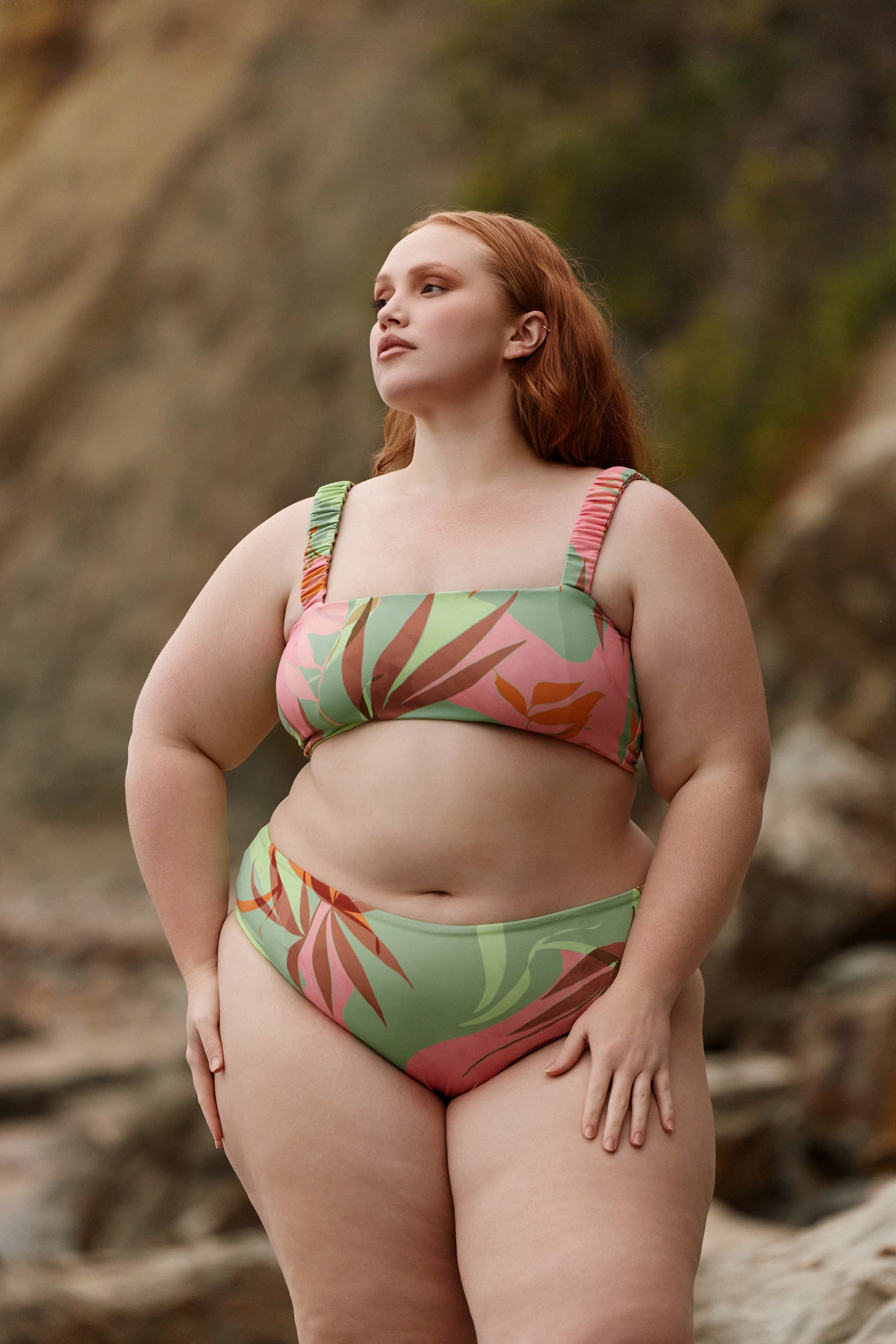 Nomads Swimwear - Current Top II - Avocado/Birds of Paradise -