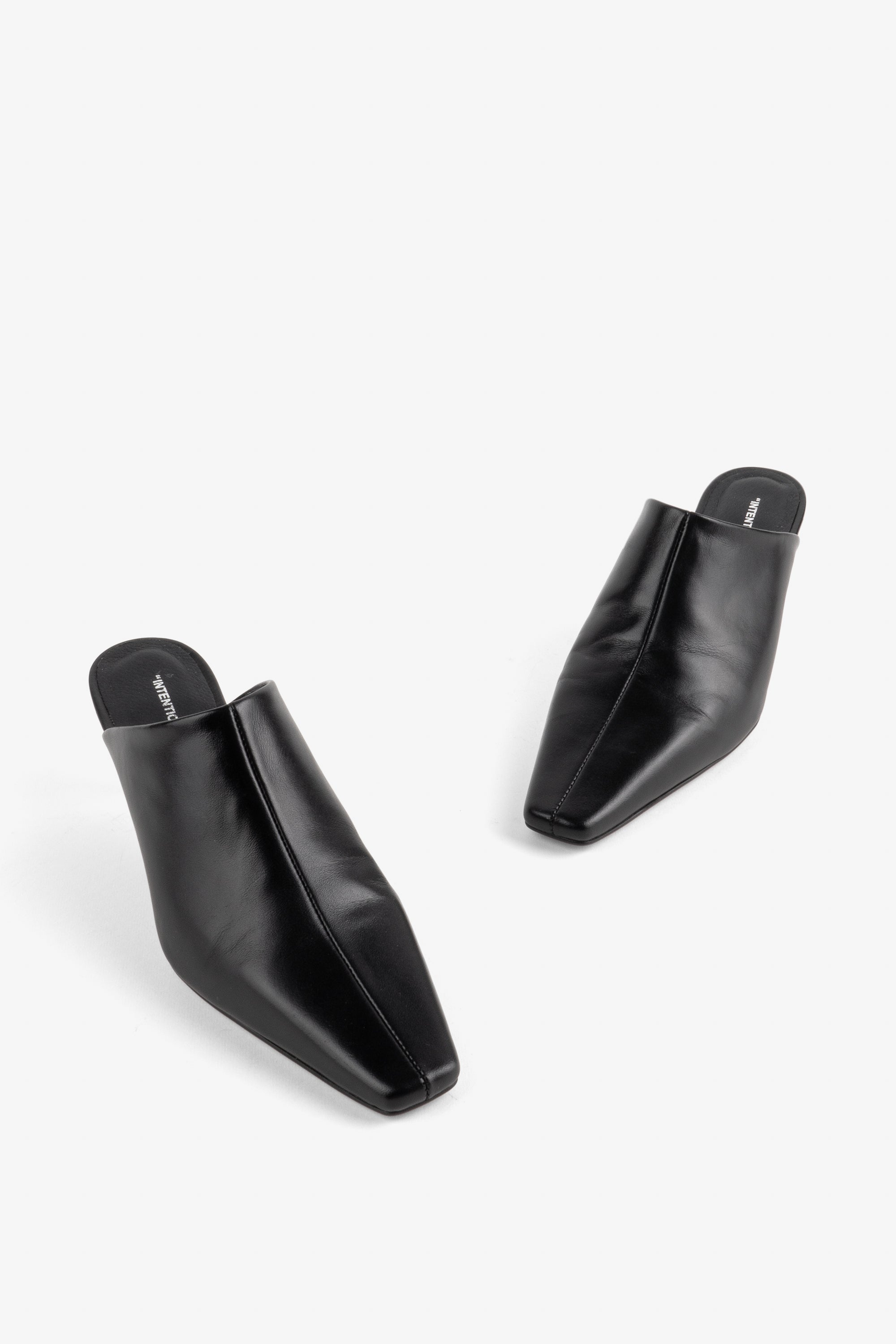 Intentionally Blank - Officially Heeled Mule - BLACK LEATHER