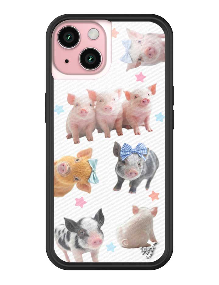Wildflower iPhone case 15 Little Piggies Animal Pink Cute