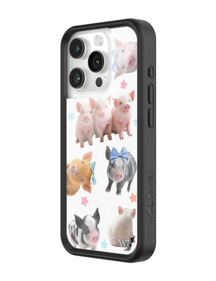 Wildflower iPhone case 15 Pro Little Piggies Animal Pink Cute