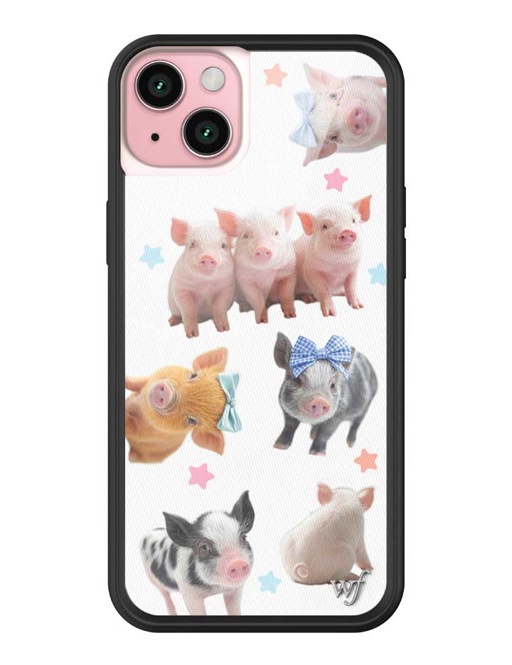 Wildflower iPhone case 15 Plus Little Piggies Animal Pink Cute