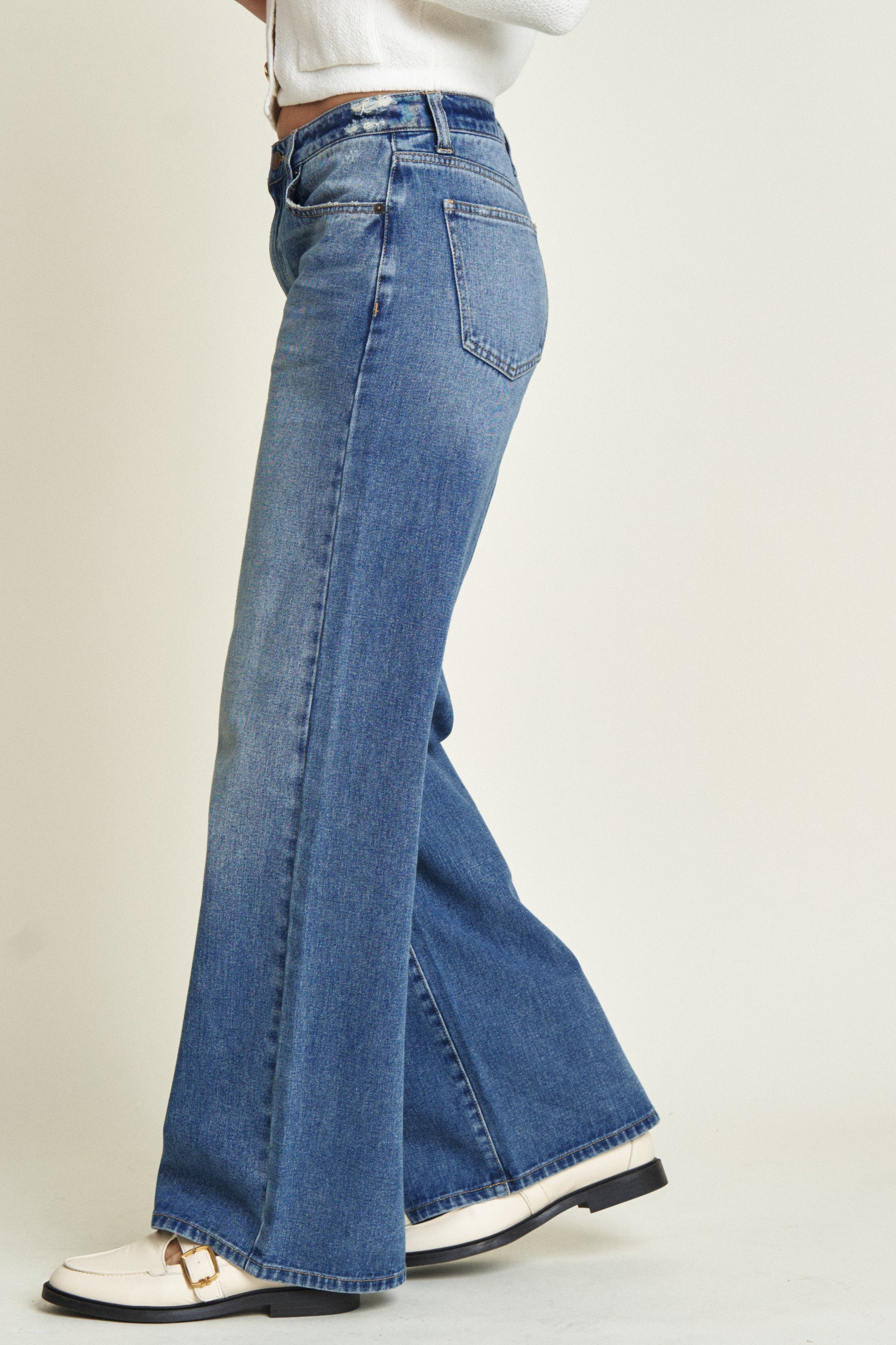 Oliver Logan - Madison Wide Leg - Bright Blue Worn -