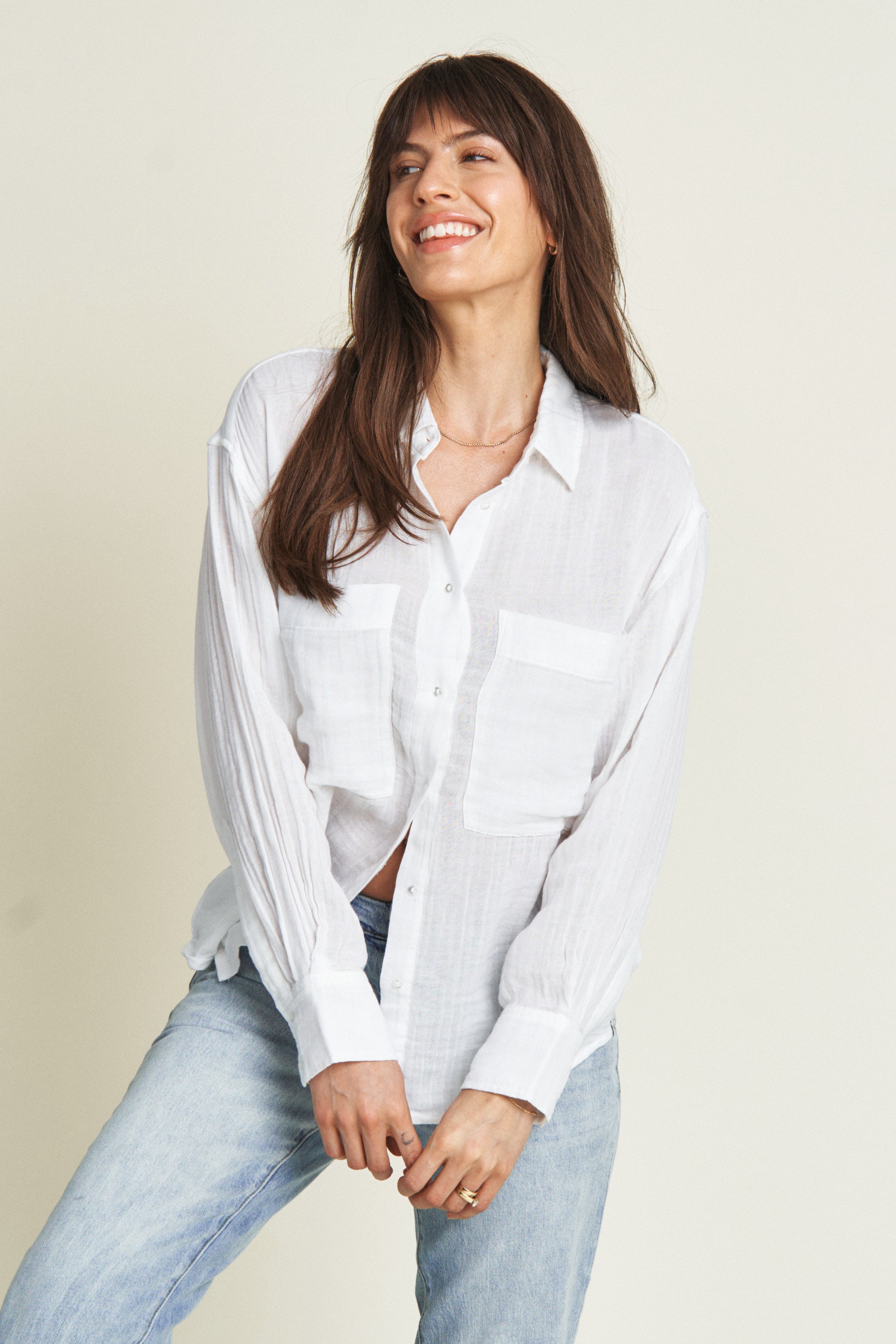 Oliver Logan - Pierre Gauze Shirt - White -