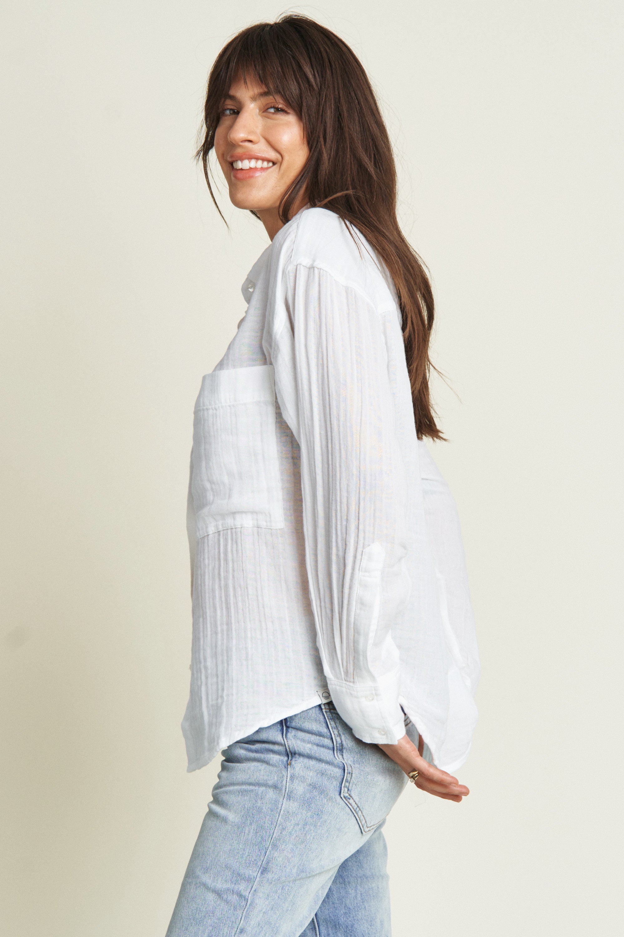 Oliver Logan - Pierre Gauze Shirt - White -