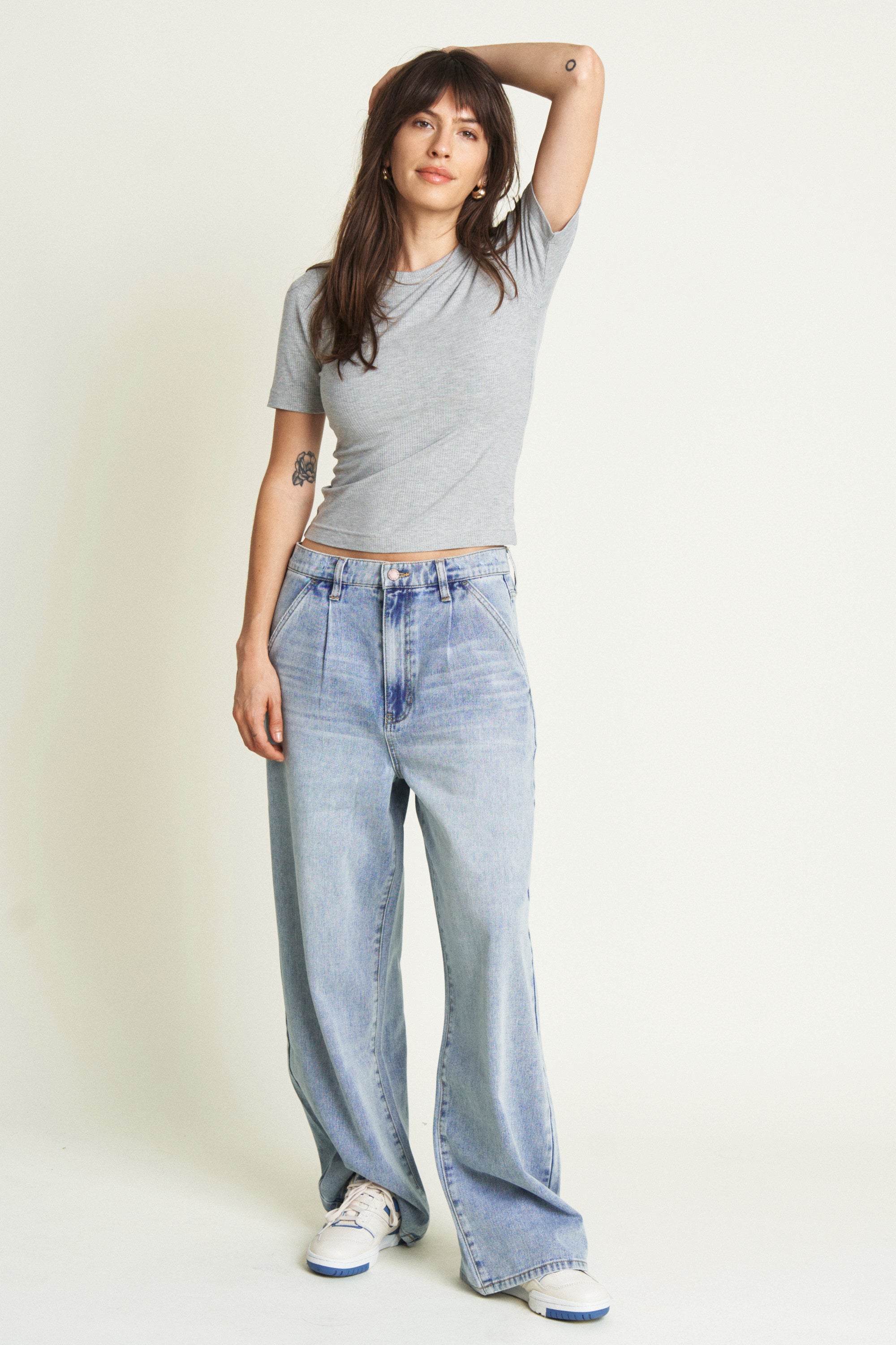 Oliver Logan - Thompson Low Slung Trouser - Light Indigo Worn -