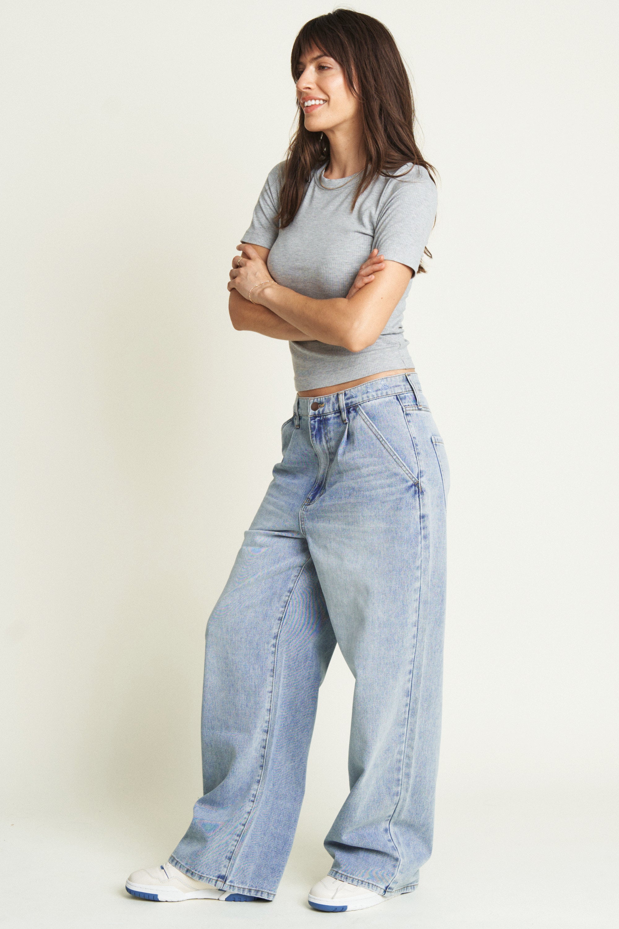 Oliver Logan - Thompson Low Slung Trouser - Light Indigo Worn -