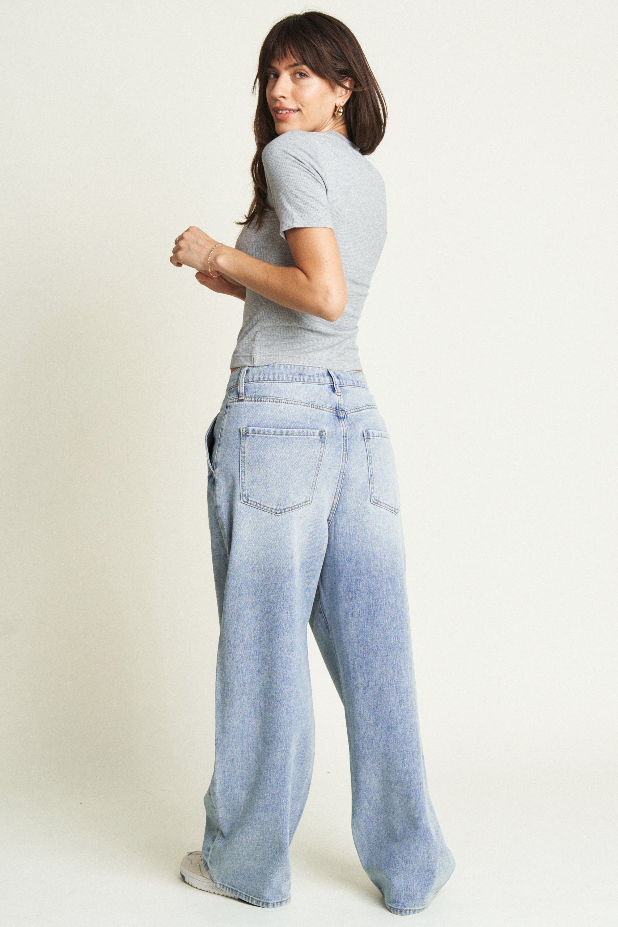 Oliver Logan - Thompson Low Slung Trouser - Light Indigo Worn -