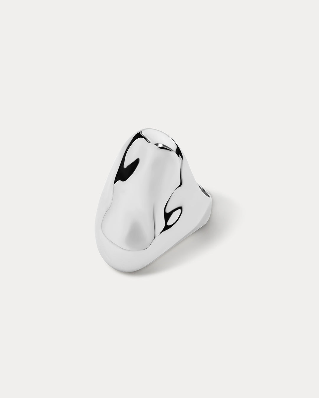 Luv Aj - The Liquid Metal Statement Ring - Silver