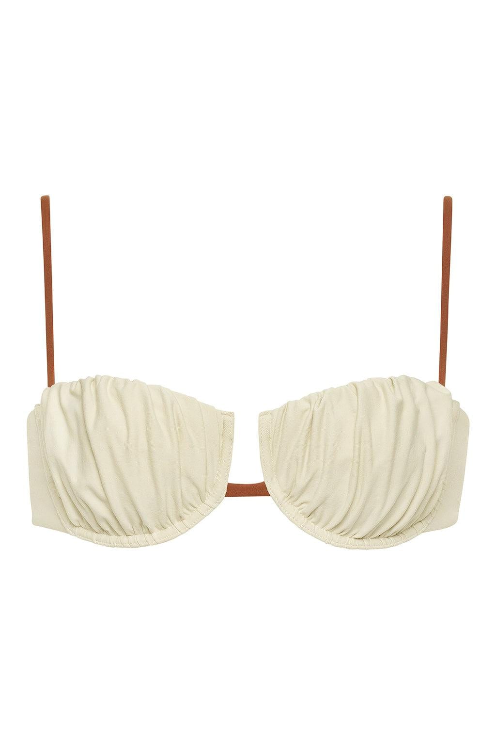 Montce - Oat Terracotta Binded Petal Bikini Top -