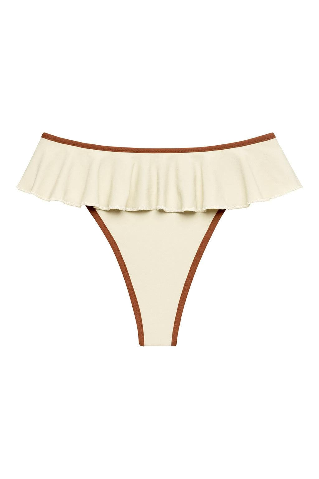 Montce - Oat Terracotta Binded Tamarindo Ruffle Bikini Bottom -