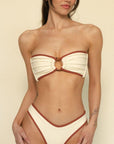 Montce - Oat Terracotta Binded Added Coverage Lulu Bikini Bottom -
