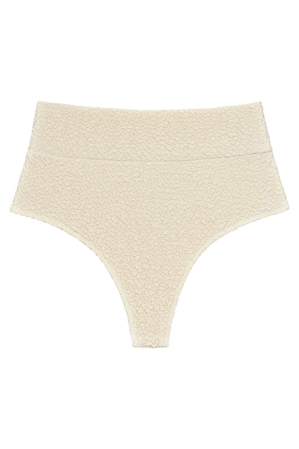 Montce - Oat Texture Added Coverage High Rise Bikini Bottom -
