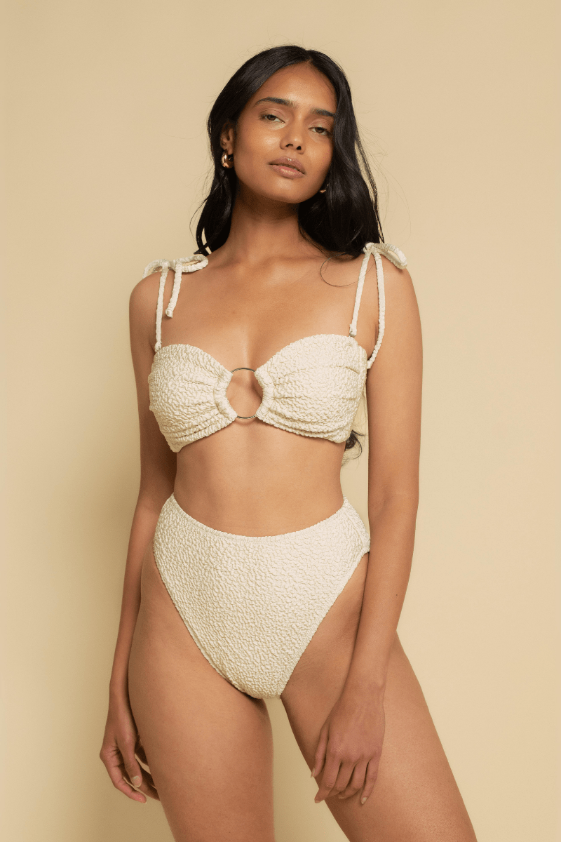 Montce - Oat Texture Tori Ties Bandeau Bikini Top -