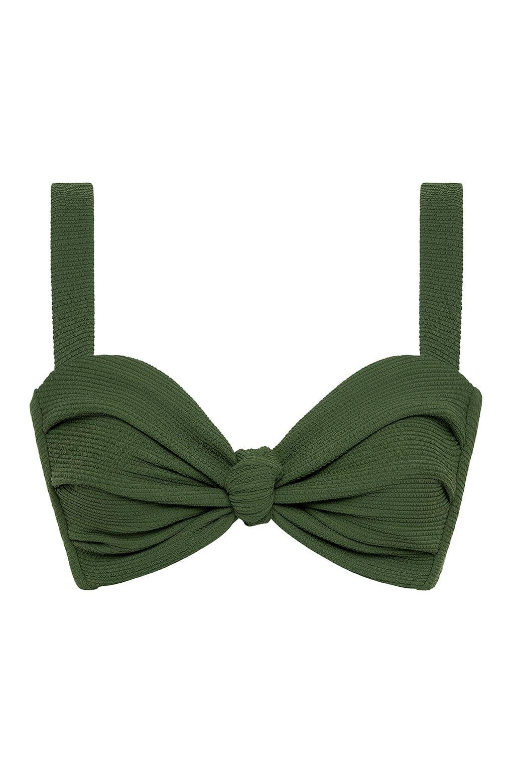 Montce - Olive Micro Scrunch Hayden Bikini Top -