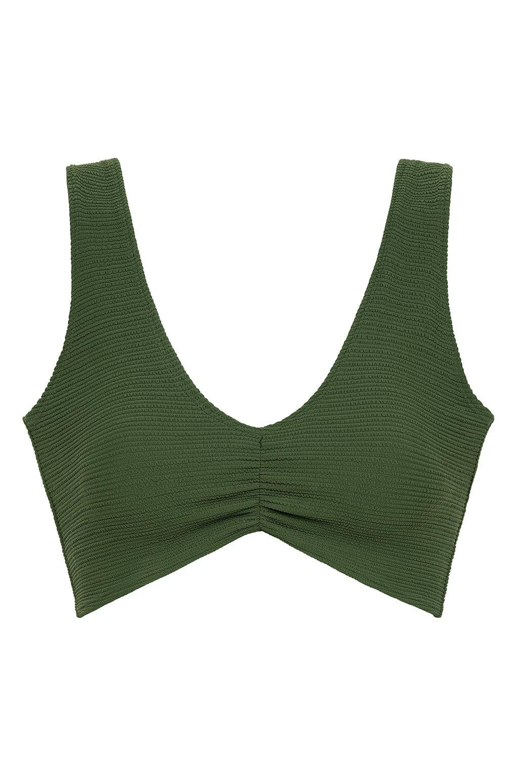 Montce - Olive Micro Scrunch Kim Variation Bikini Top -