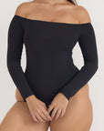 Organic Basics - Smooth Off-Shoulder Bodysuit - Black -