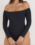 Organic Basics - Smooth Off-Shoulder Bodysuit - Black -