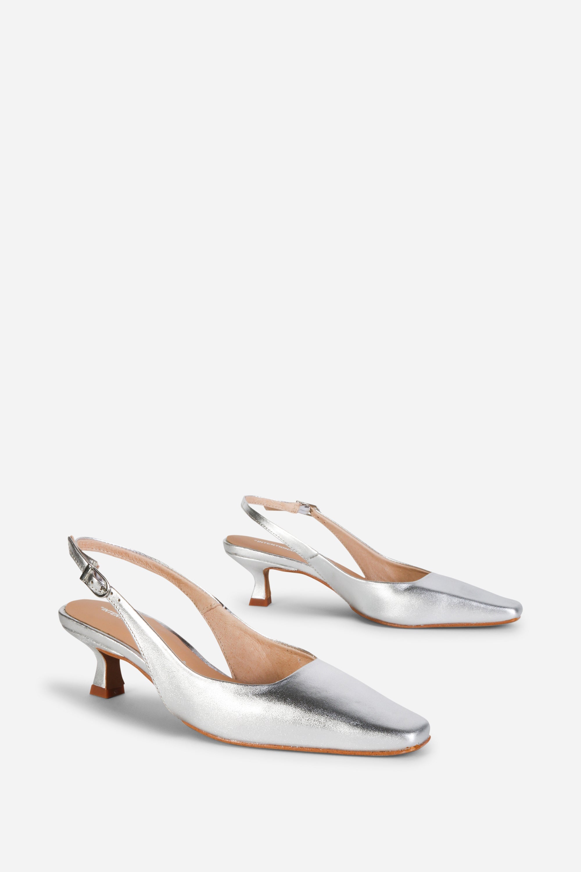 Intentionally Blank - Parker Slingback Heel - SILVER METALLIC LEATHER