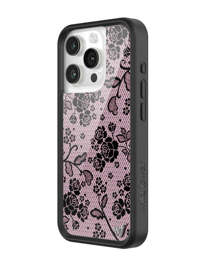 Wildflower iPhone case 15 Pro Lace Lover Pink Cute