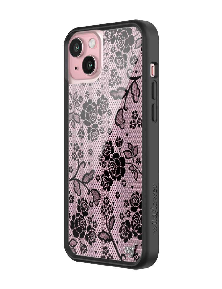 Wildflower iPhone case 15 Plus Lace Lover Pink Cute